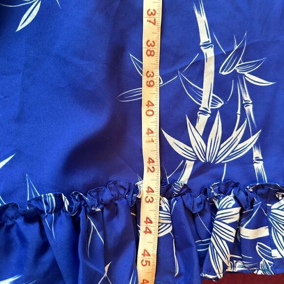 Homemade Hawaiian Mumu size small - narrow at top - beautiful blue - Picture 3 of 6